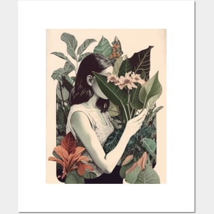 Girl with plants Posters and Art